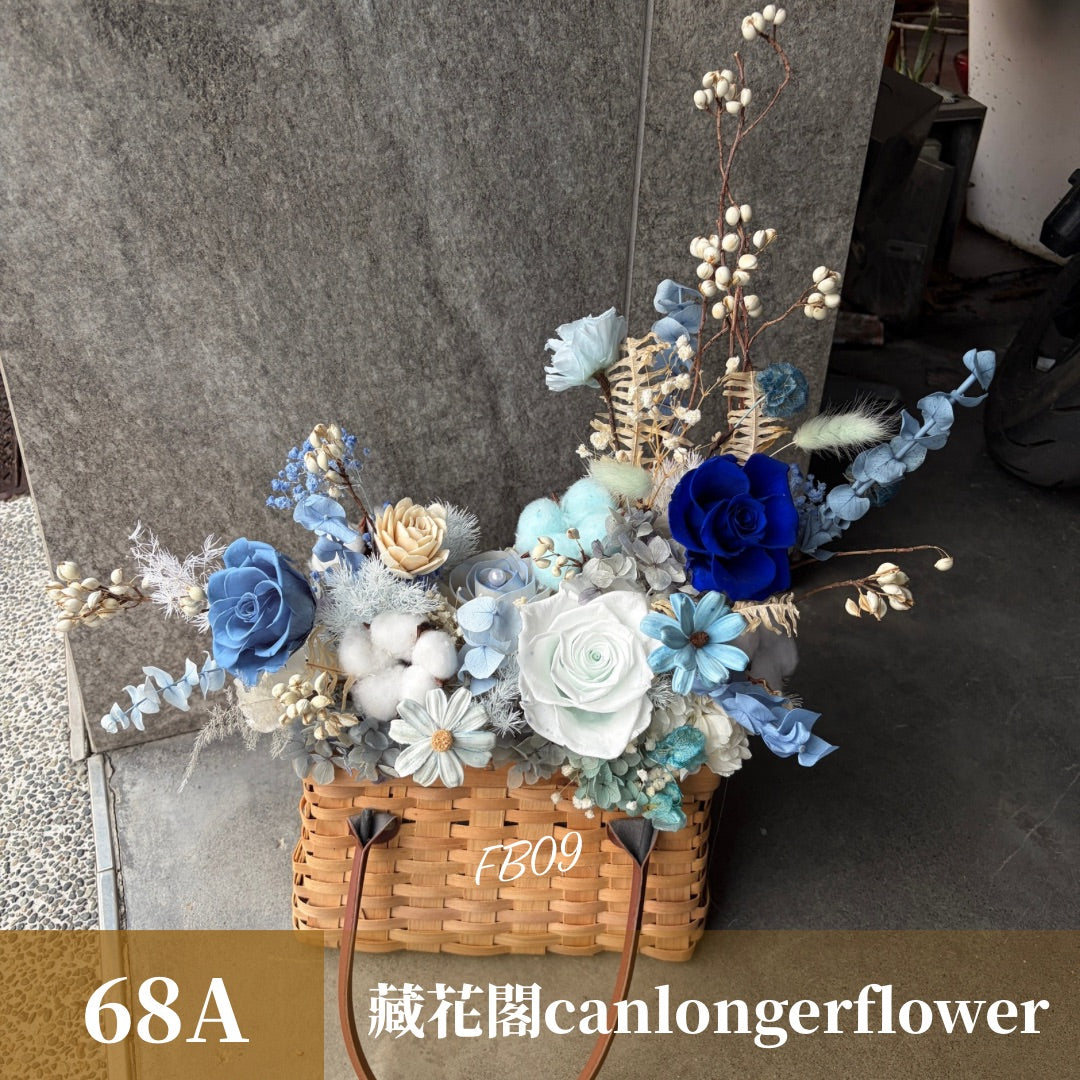 Gift-FB09-60 藍色系提籃盆花 藍色 盆花 提籃 花籃 開幕 送禮 慶賀 裝飾 擺飾