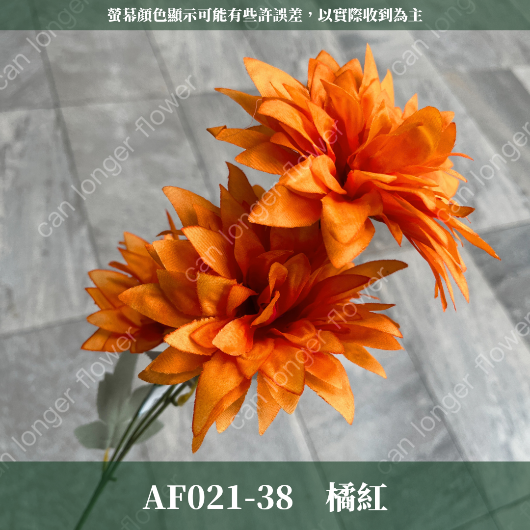 AF021 仿真火焰菊(3頭) 仿真花