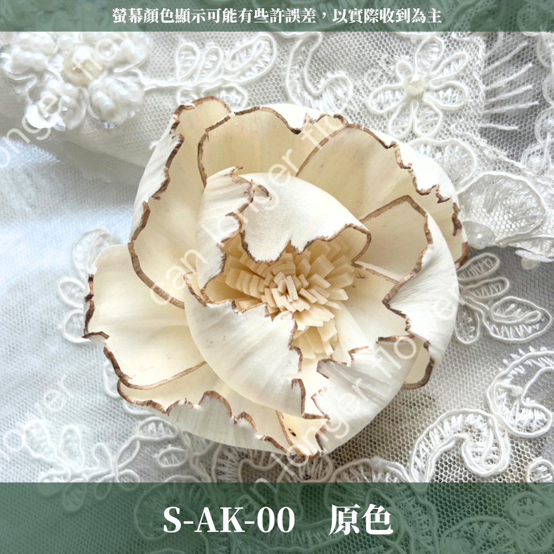 S-AK 焦邊牡丹索拉花 6CM 通草花 擴香花 牡丹 台灣現貨