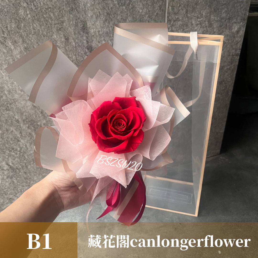 BSZSU20 紅色系單支花束(含提袋)