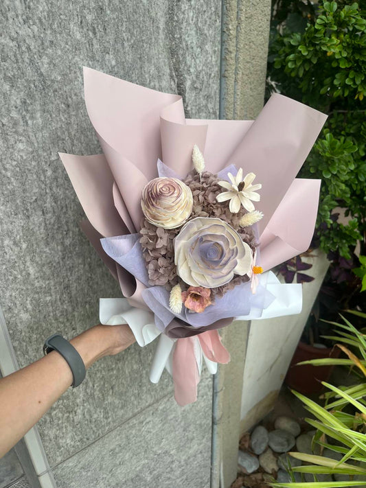 gift-B119 紫色系繡球畢業花束