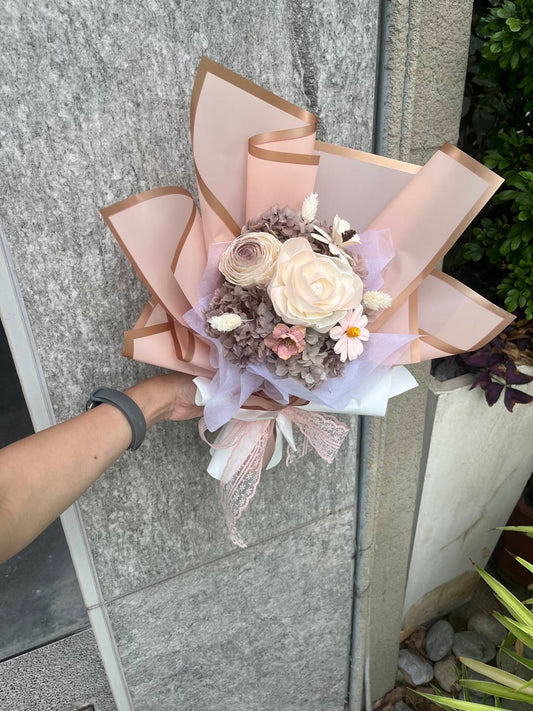 gift-B120 粉紫色系繡球花束M 畢業花束 繡球花束 粉色 紫色