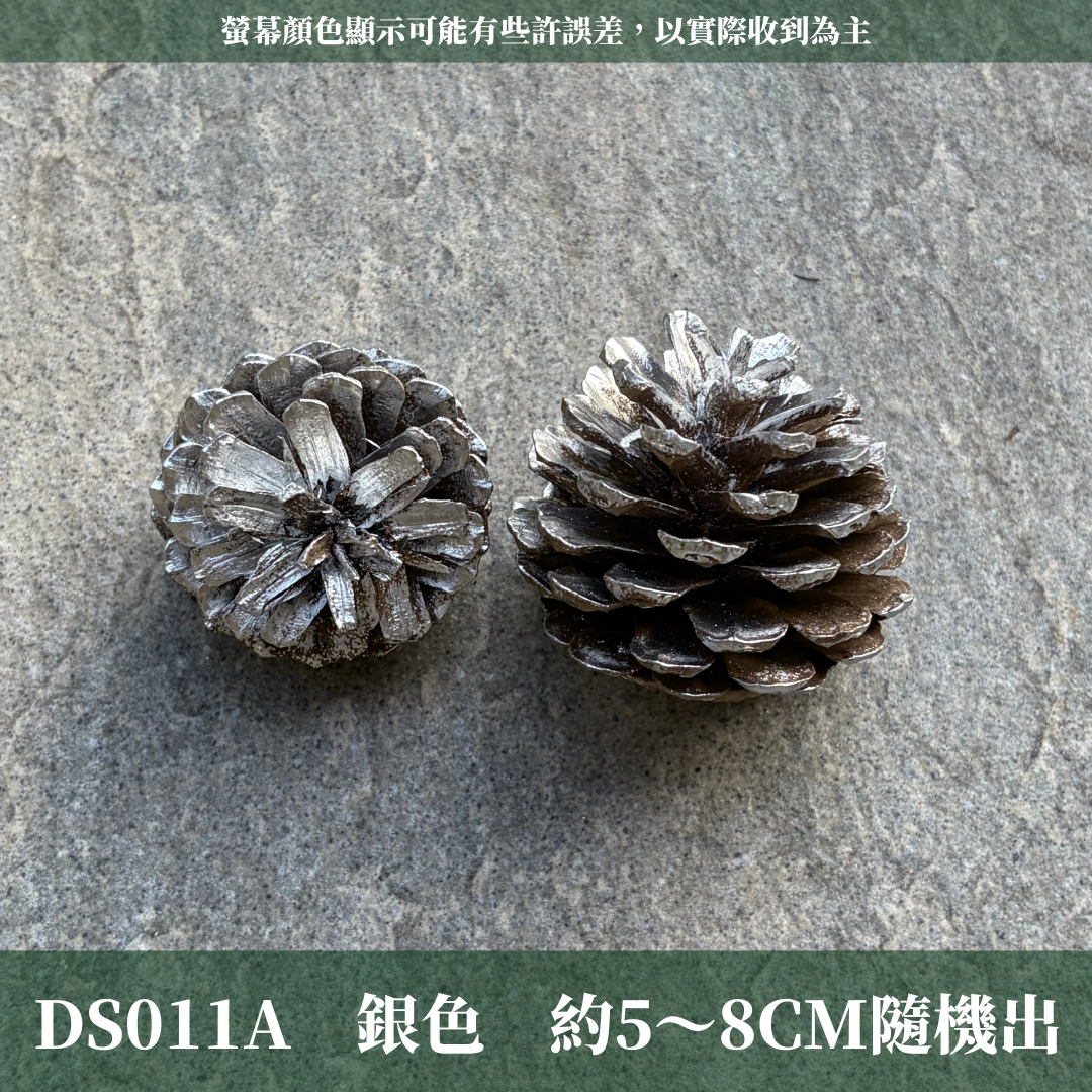 DS011A 單入噴色松果｜DS011A 單入噴色松果｜金色松果 銀色松果 下雪松果 乾燥天然松果 聖誕裝飾 花圈DIY 花藝花材 森林風佈置