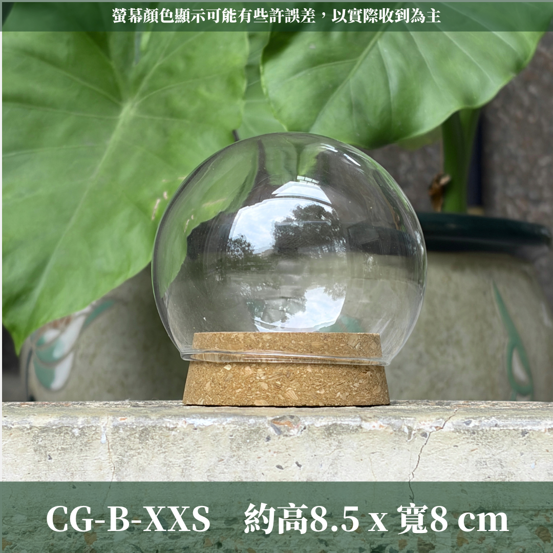 CG-B-XXS 球型軟木塞罩盅｜玻璃罩永生花 玻璃罩 永生花 防塵罩 軟木塞加厚玻璃罩 玻璃罩乾燥花 公仔 商品展示罩