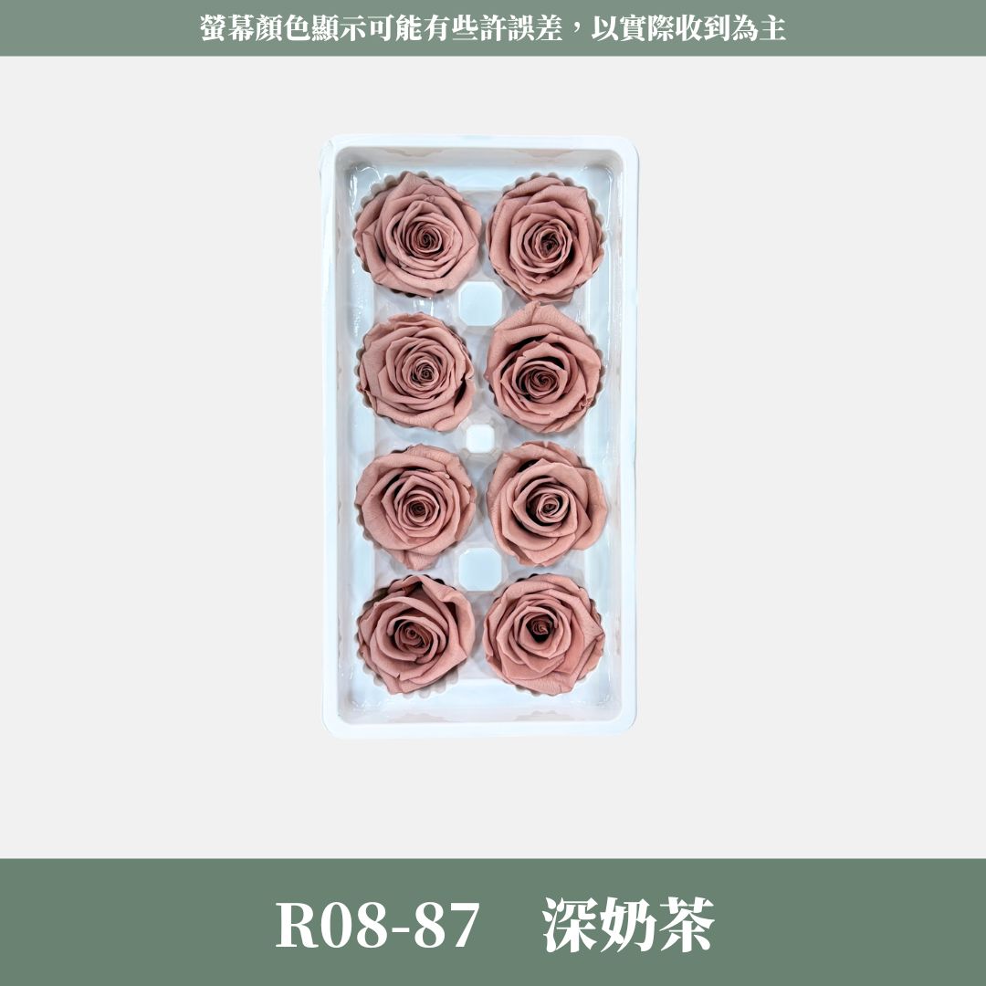 R08 A級八輪玫瑰｜約 4-5 cm｜花藝師必買 不凋大玫瑰花頭 永生玫瑰 香頌玫瑰 甦醒玫瑰 花束材料 捧花材料