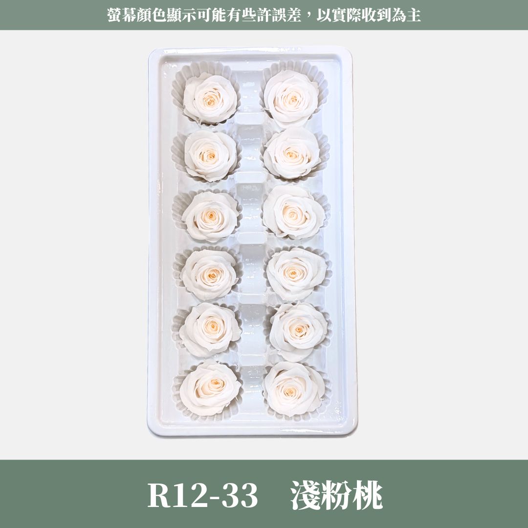 R12s A級十二輪玫瑰｜買12朵省120元｜約 3-4 cm｜花藝師必買 不凋大玫瑰花頭 永生玫瑰 花束材料 捧花材料