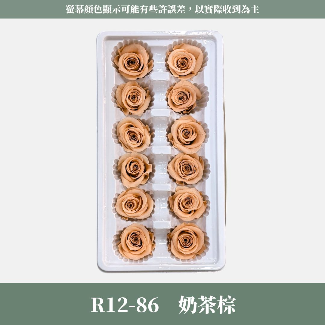 R12 A級十二輪玫瑰｜買12朵省120元｜約 3-4 cm｜花藝師必買 不凋大玫瑰花頭 永生玫瑰 花束材料 捧花材料