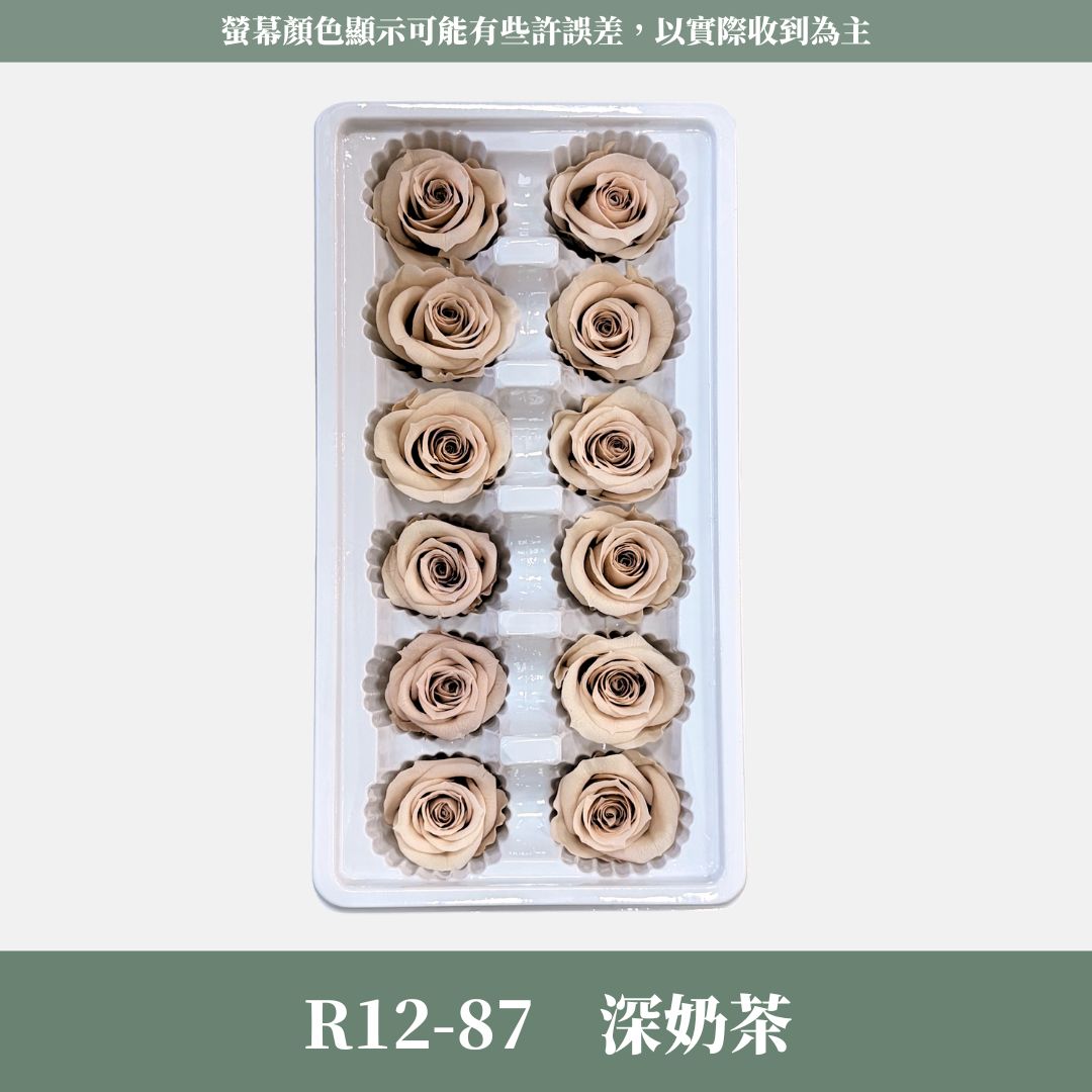 R12s A級十二輪玫瑰｜買12朵省120元｜約 3-4 cm｜花藝師必買 不凋大玫瑰花頭 永生玫瑰 花束材料 捧花材料