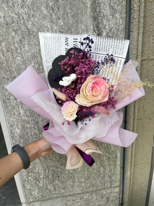 gift-B128 紫色系花束M 畢業花束 滿天星花束 花束 紫色