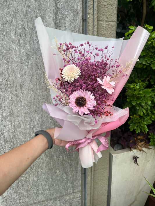 gift-B131 粉紫色系花束M 畢業花束 滿天星花束 花束 紫色 粉紫色