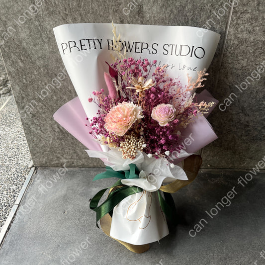 gift-B130 紫色系文字背景花束M 畢業花束 滿天星花束 花束 紫色