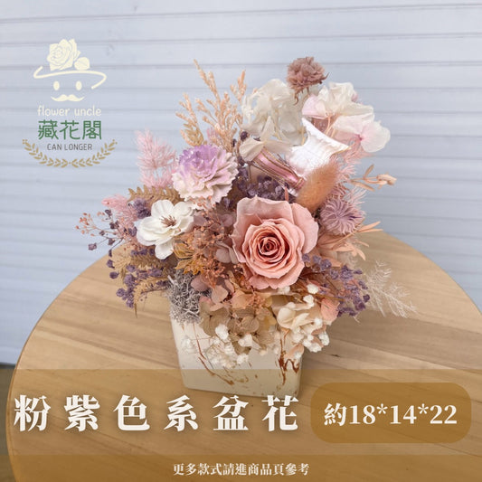 Gift-f061 粉紫色系盆花 粉色 紫色 盆花 開幕 送禮 慶賀