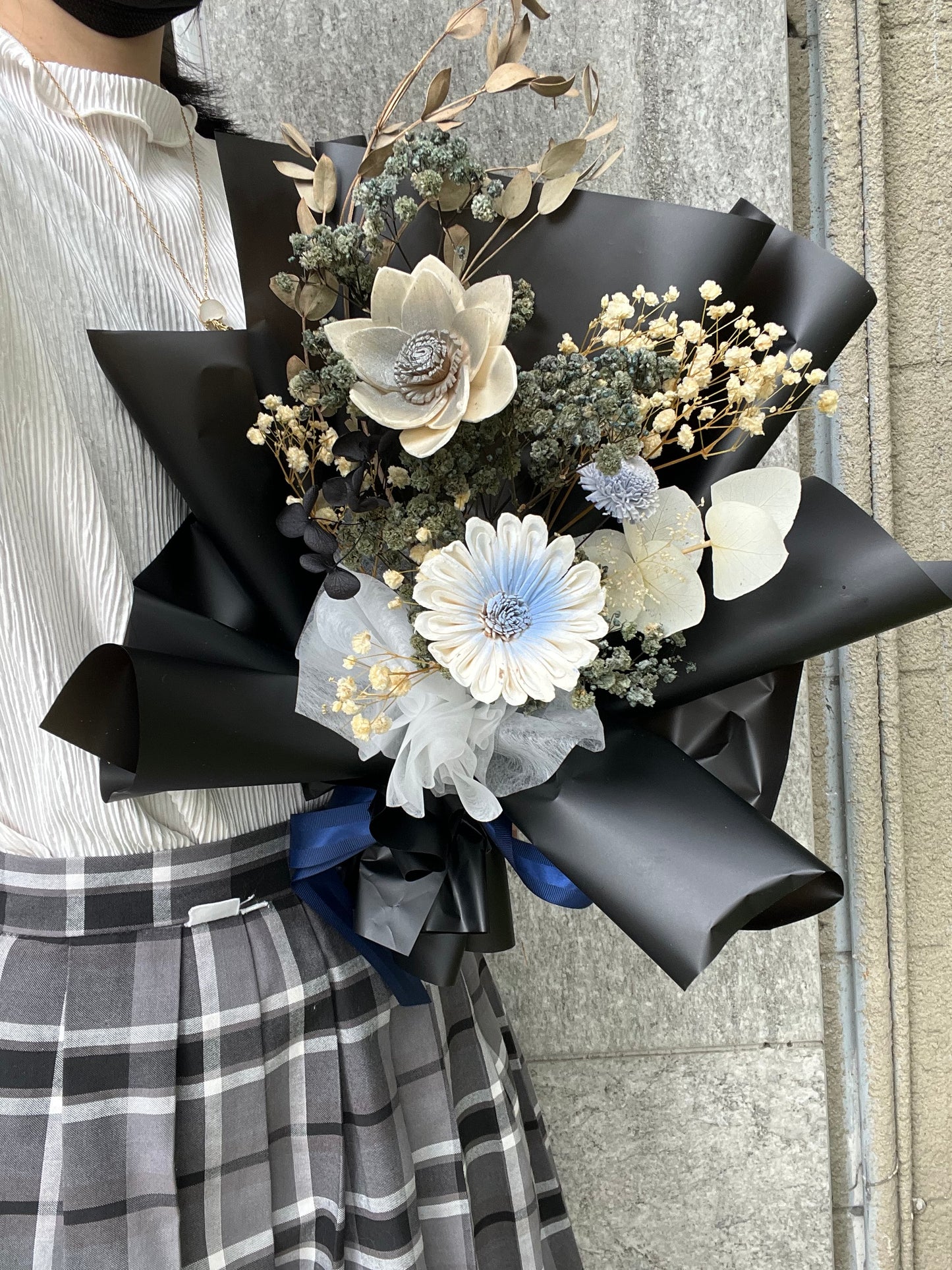 gift-B143 黑色系花束M 滿天星花束 畢業花束 花束 黑色