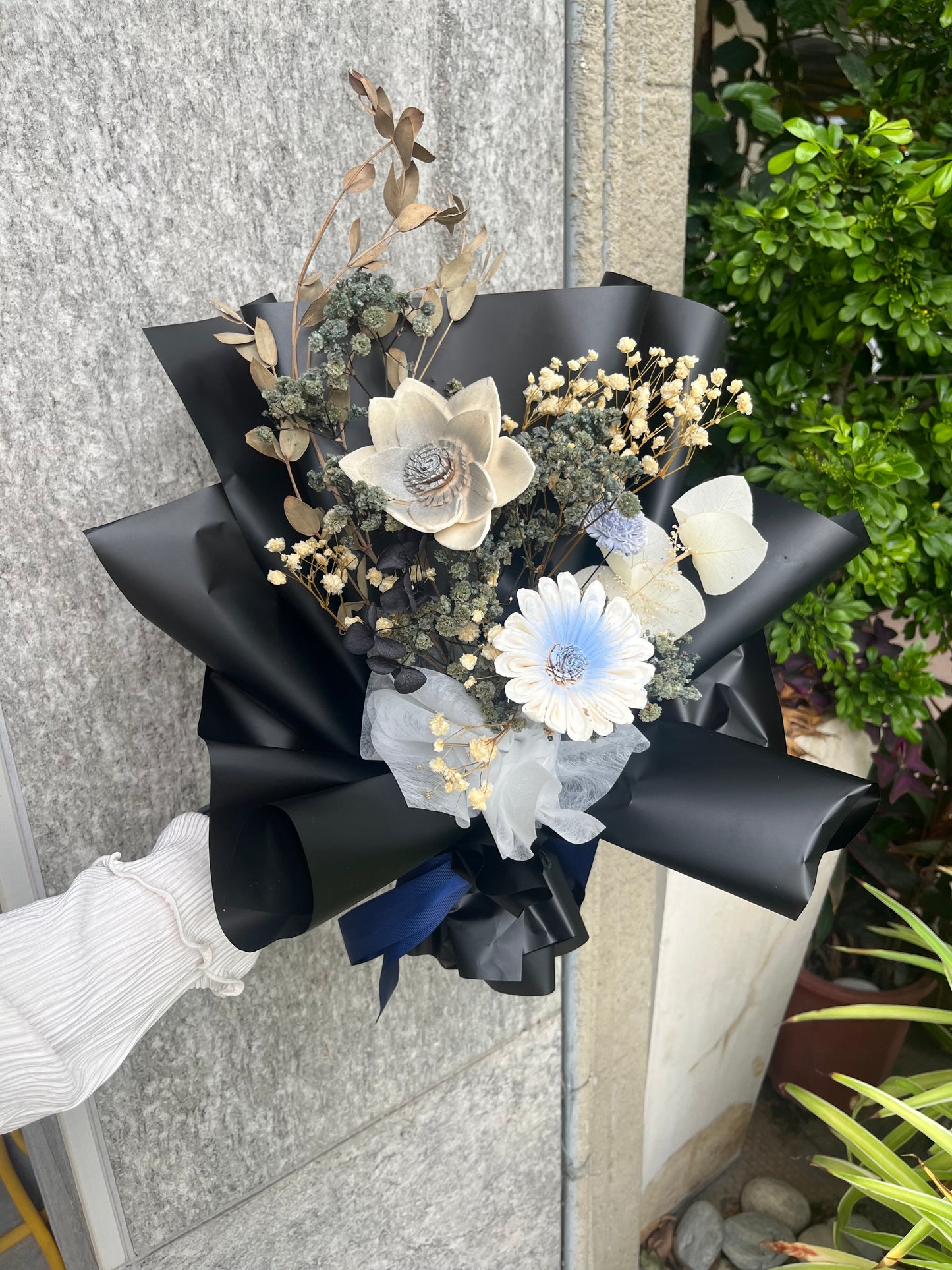 gift-B143 黑色系花束M 滿天星花束 畢業花束 花束 黑色