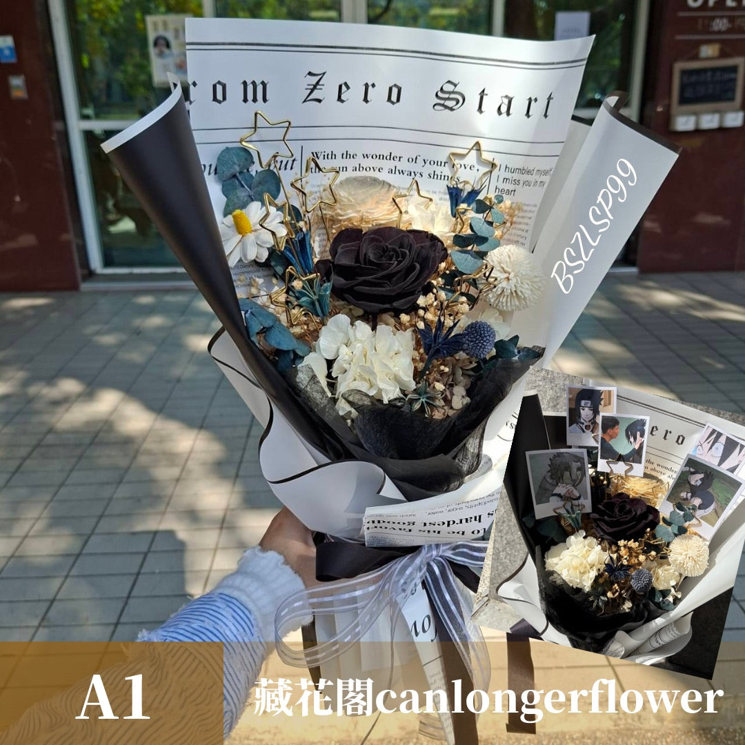 BSZLSP99 藍色系客製拍立得花束L