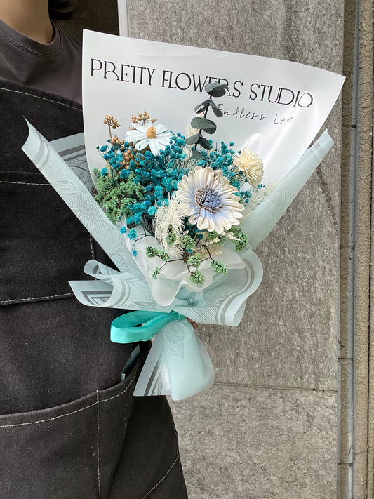 gift-B125 藍色系花束M 畢業花束 花束 藍色