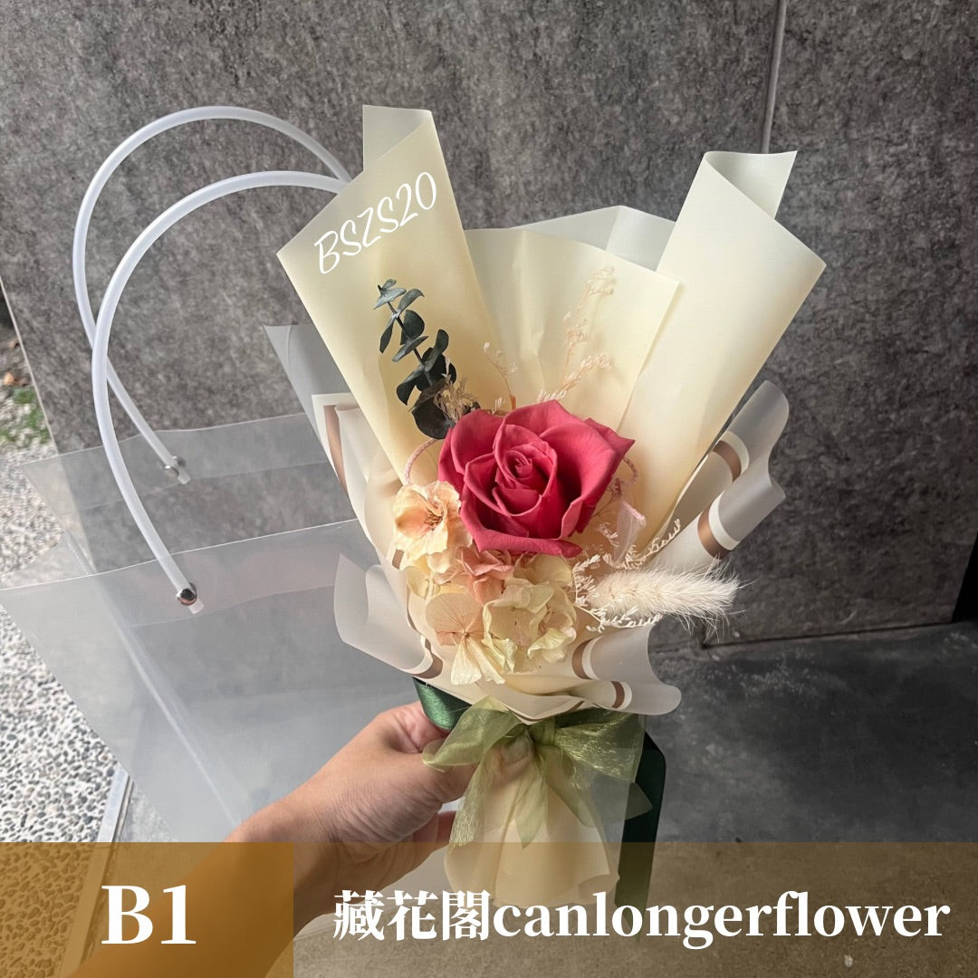 BSZS20 紅色系永生花束S